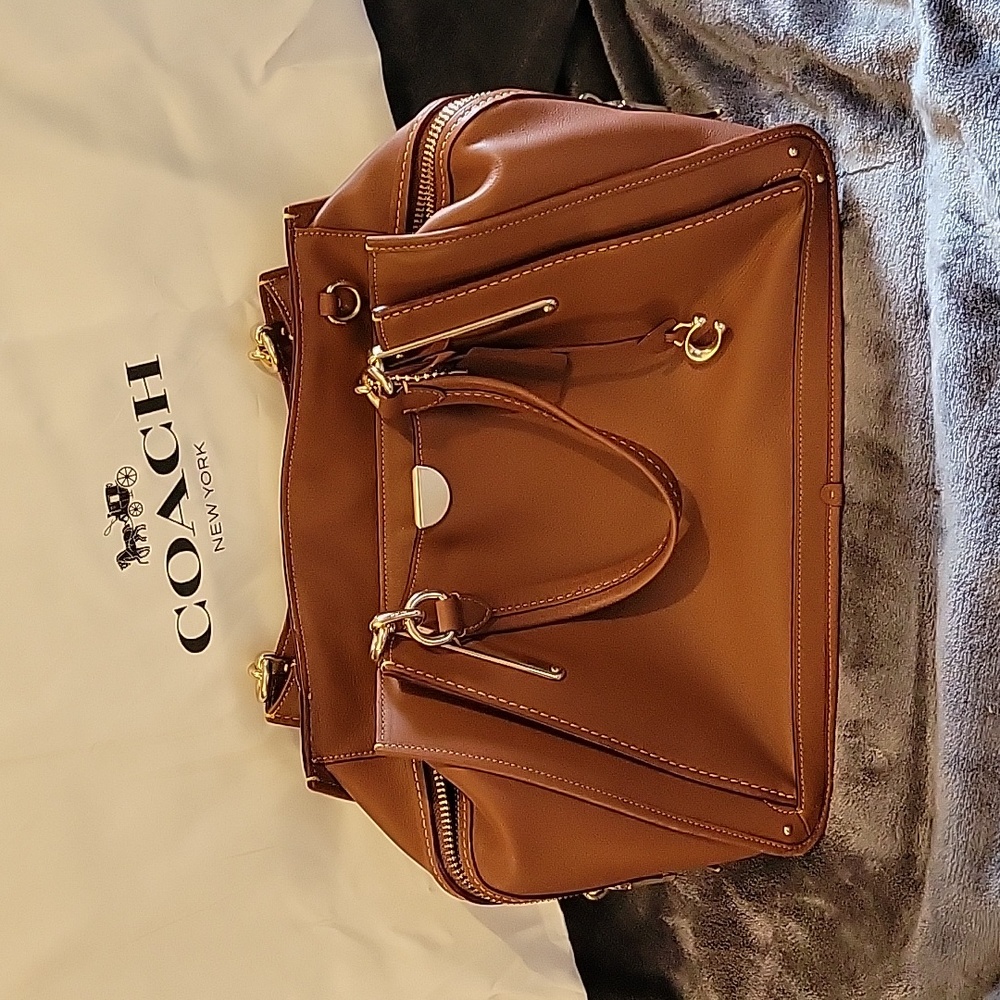 Camel Leather Coach Bag